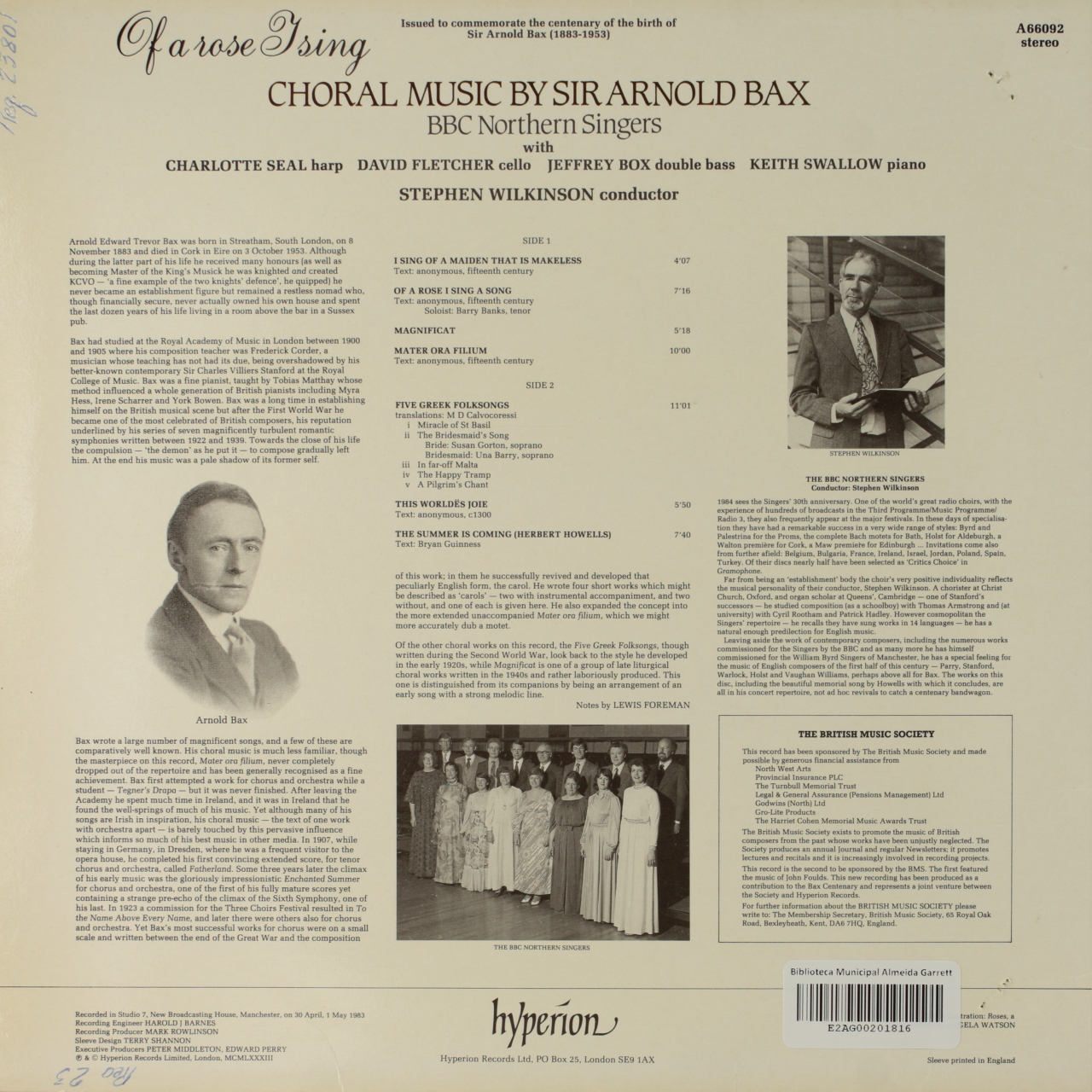 Bax: Of a Rose I Sing