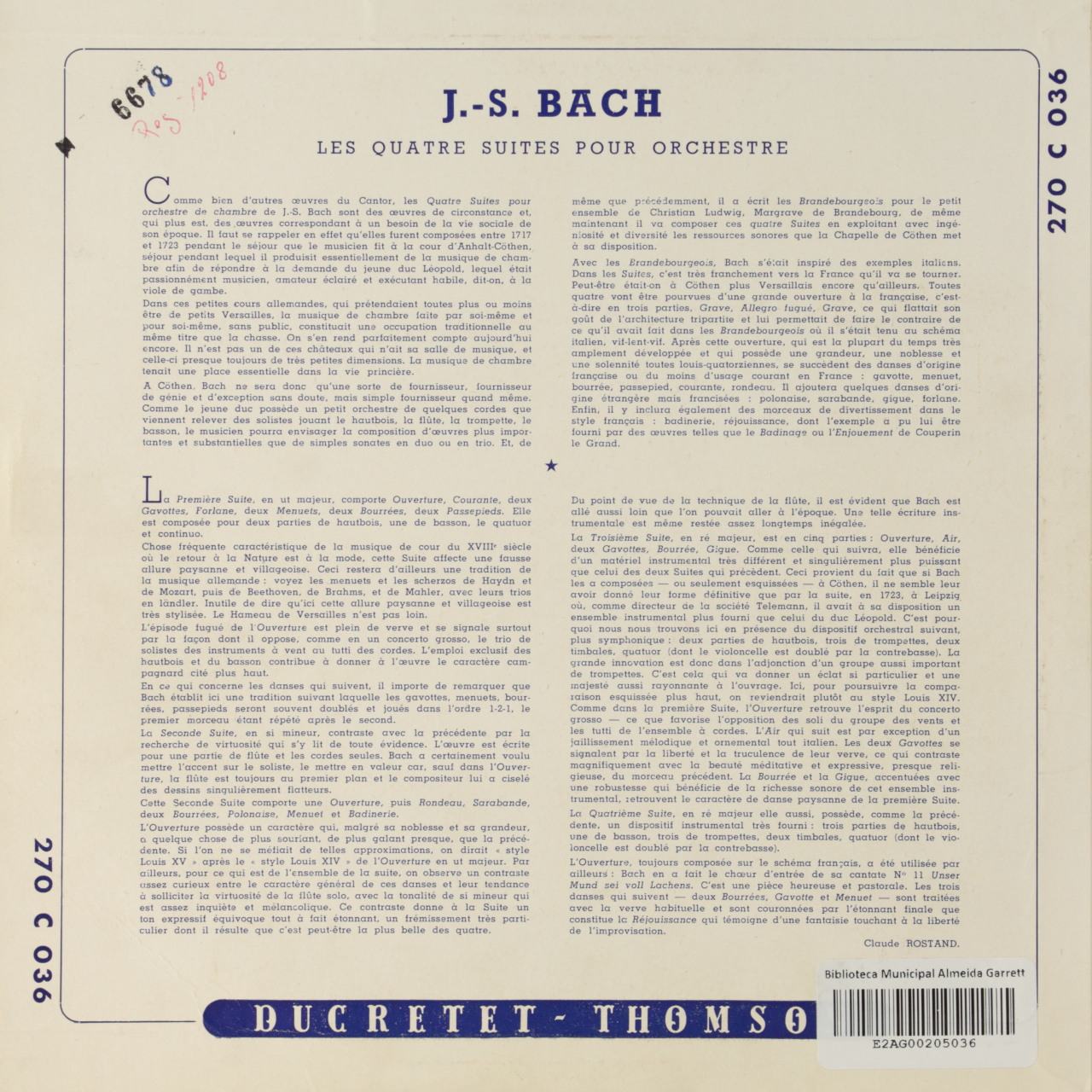 Bach: Quatre suites pour orchestre