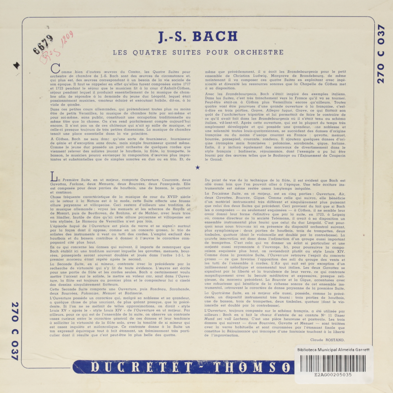 Bach: Quatre suites pour orchestre