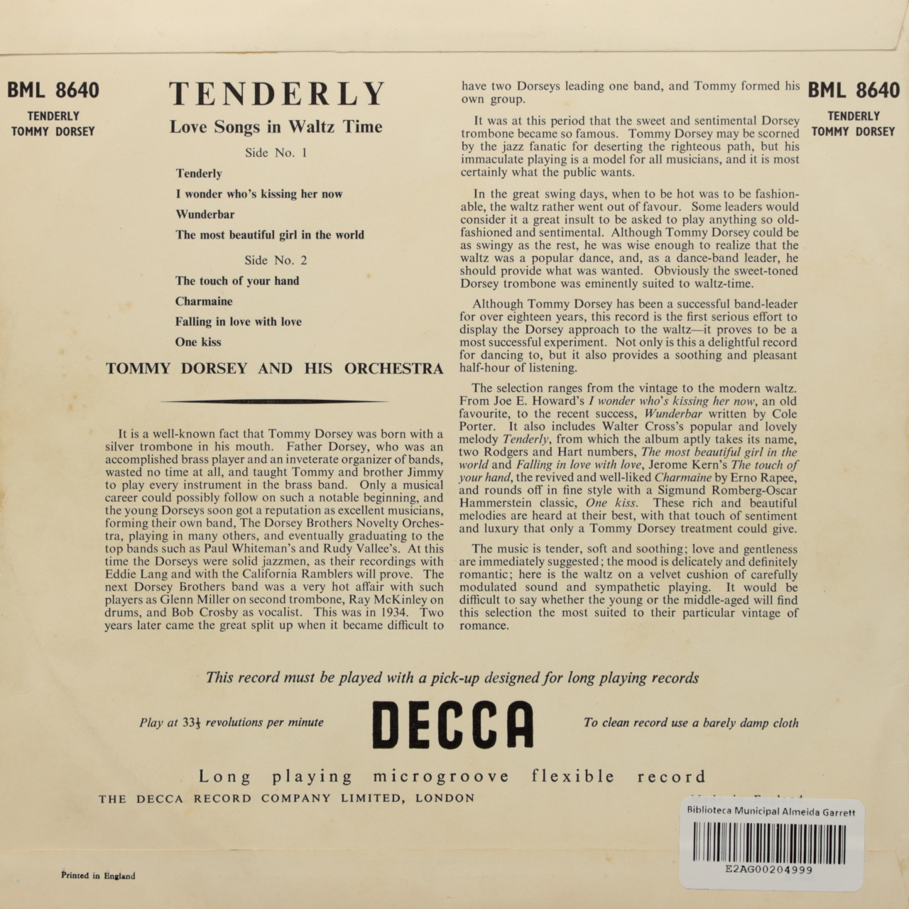 Tenderly