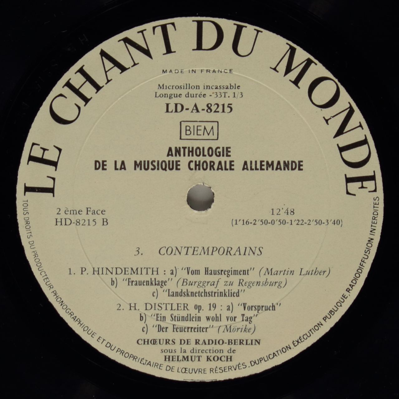 Anthologie de la musique chorale allemande - Contemporaines