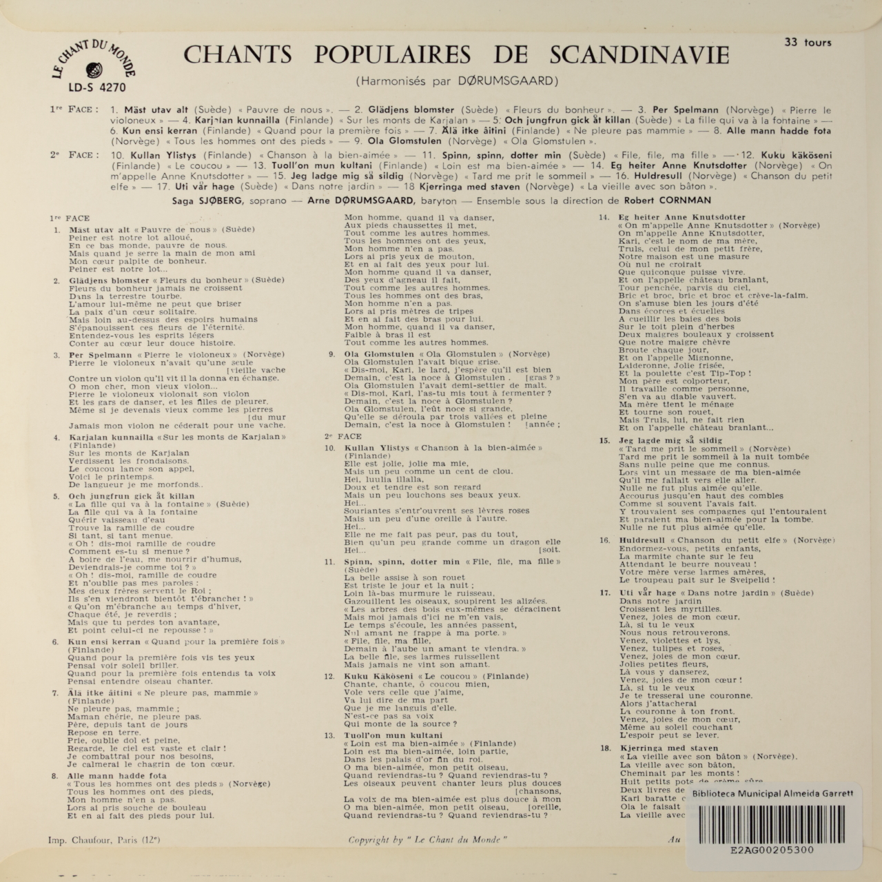 Chants populaires de Scandinavie