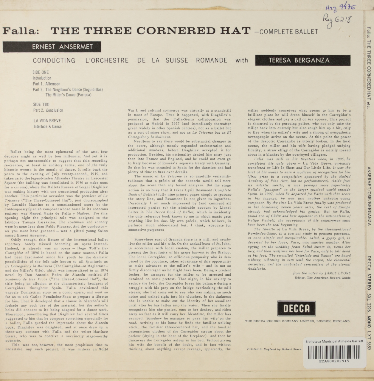 Falla: The Three Cornered Hat