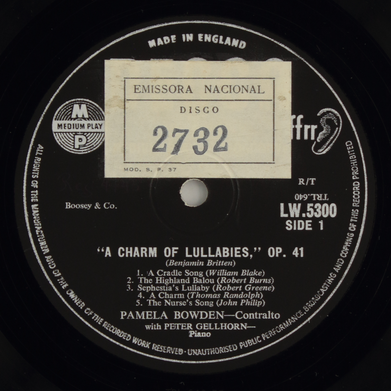 Britten: A Charm of Lullabies / Purcell: Two Songs
