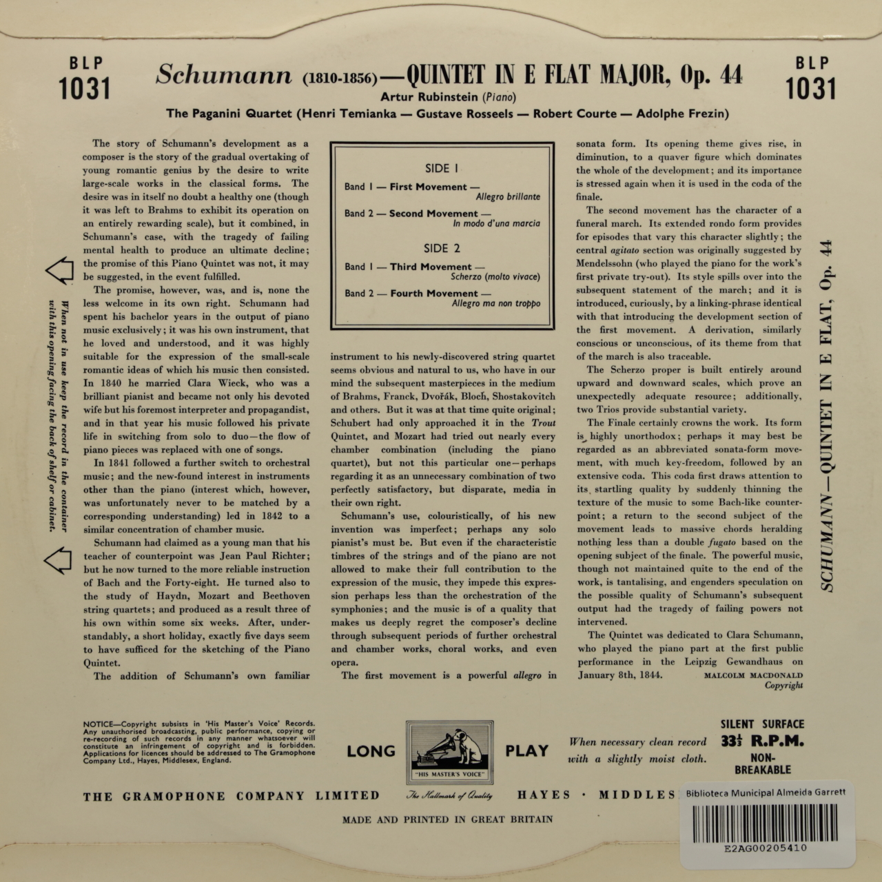 Schumann: Piano Quintet Op. 44