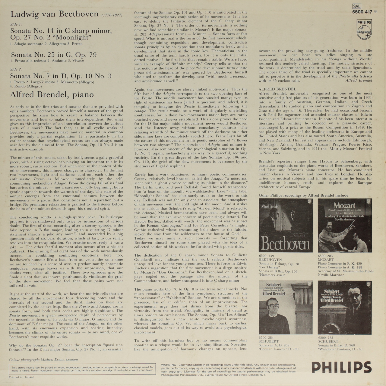 Beethoven: Moonlight Sonata; Sonatas, Op. 10 Nº 3 and Op. 79
