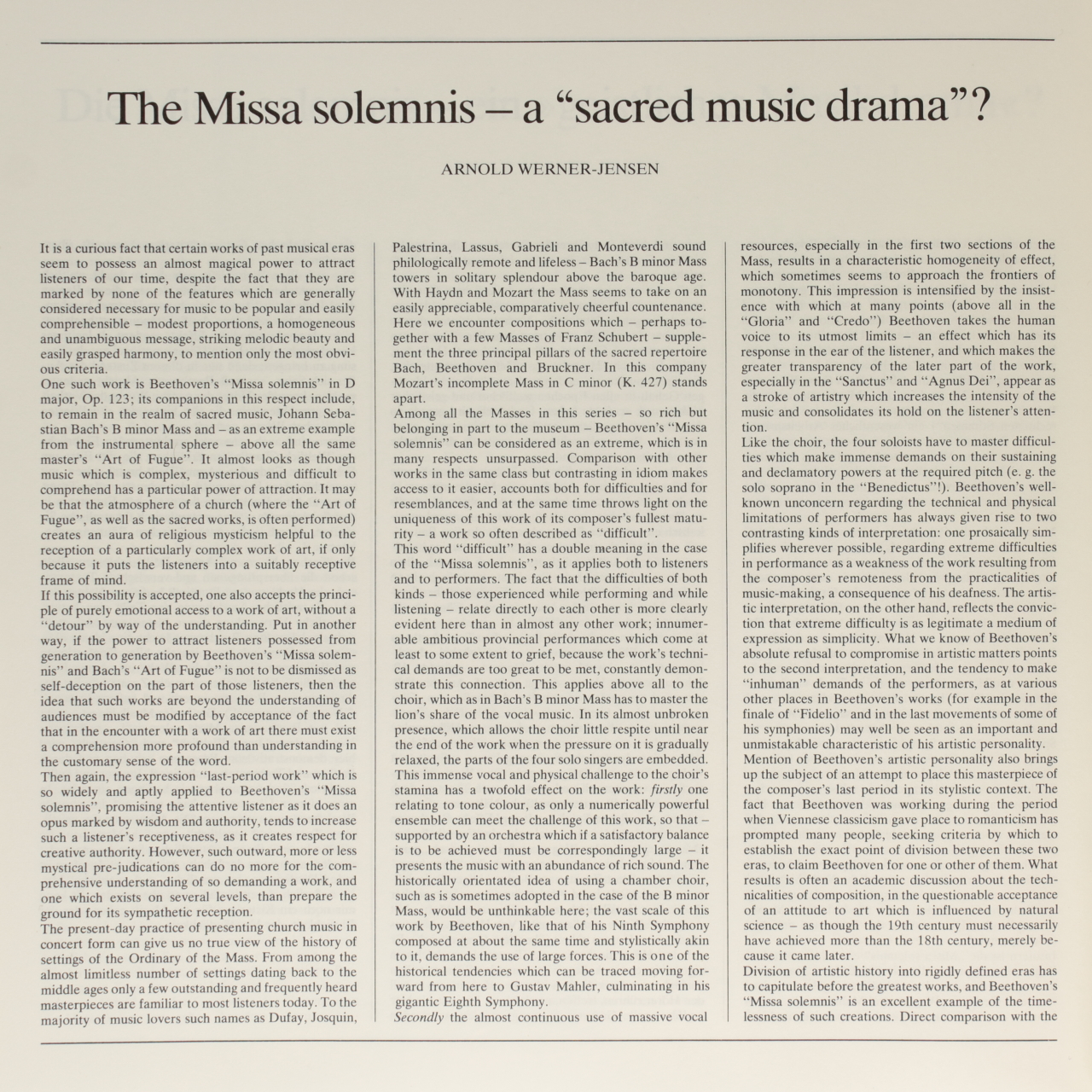 Beethoven: Missa solemnis