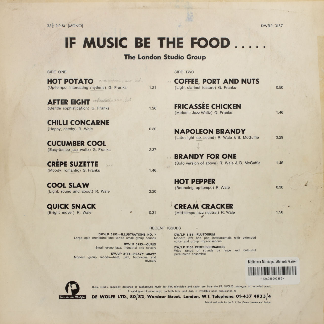 If Music Be the Food.....