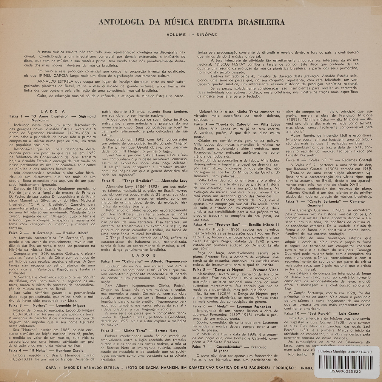 Antologia da Música Brasileira: Vol. 1 - Sinopse
