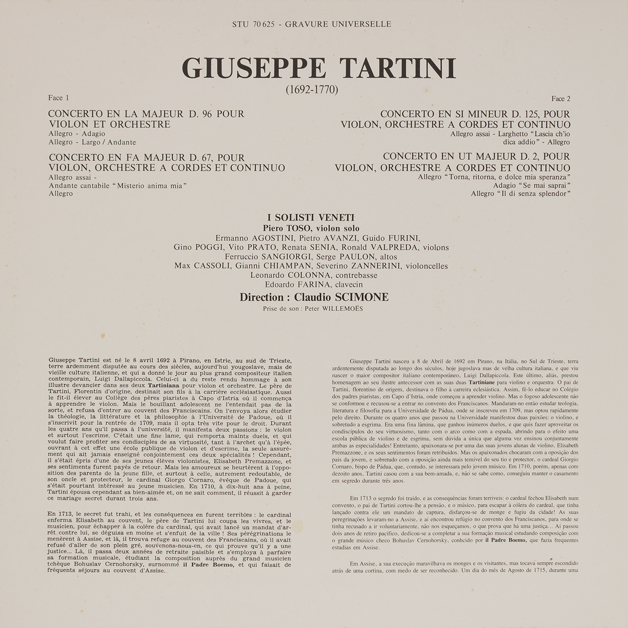 Quatre concertos pour violon