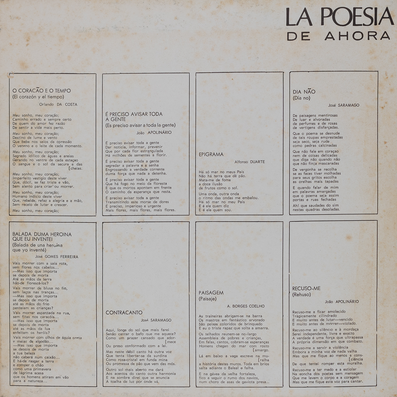 La poesía portuguesa de ahora e siempre