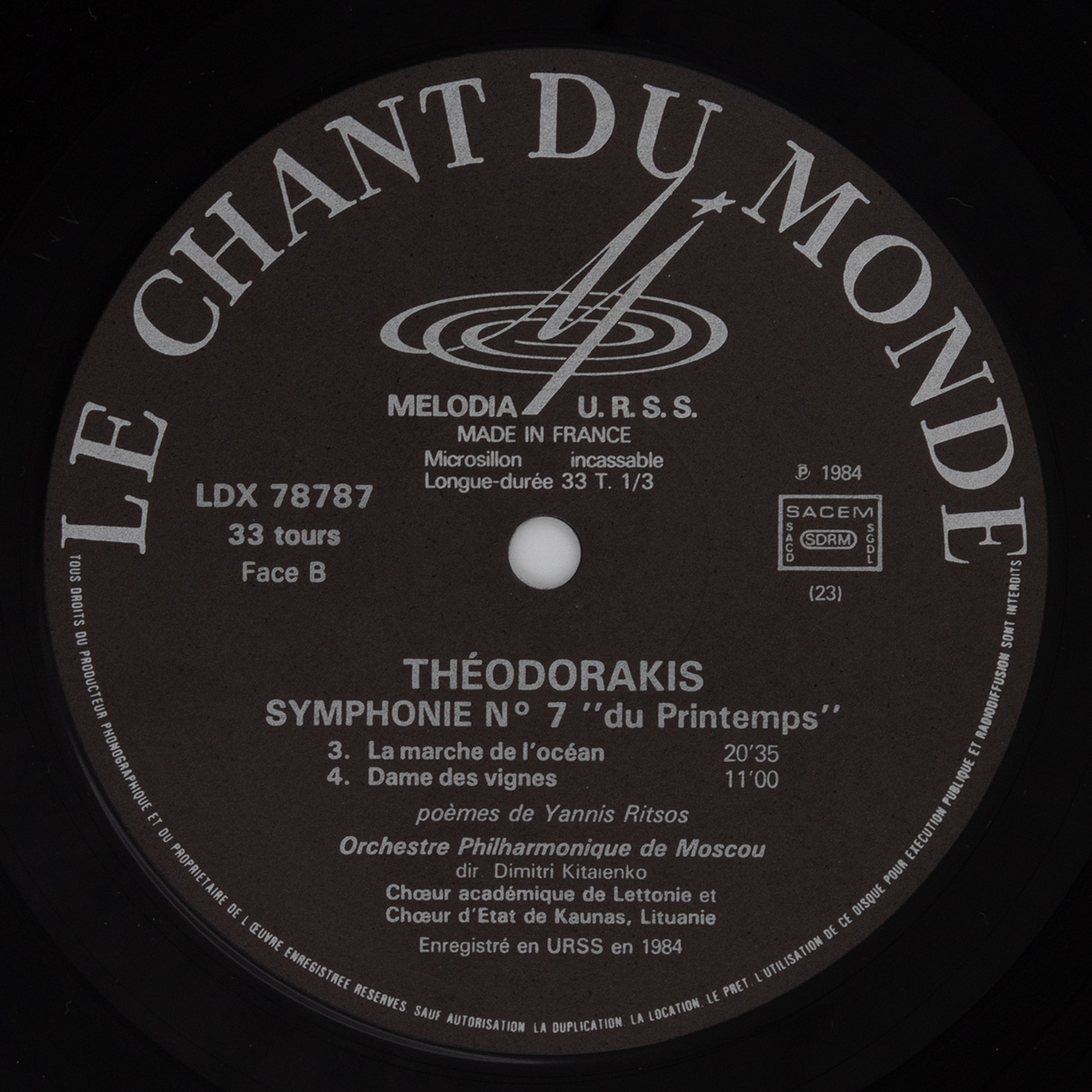 Theodorakis: Symphonie nº 7 du Printemps