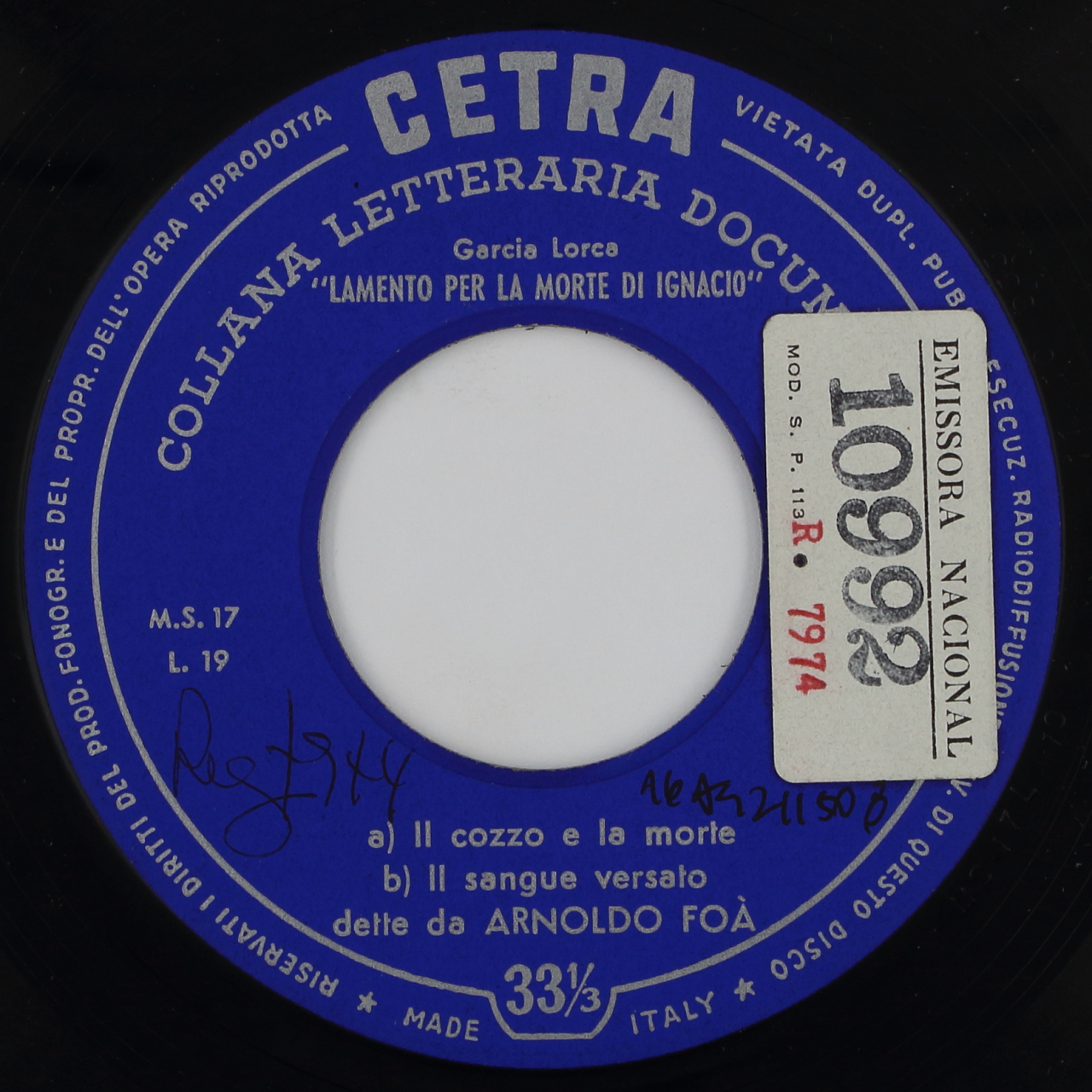 García Lorca: Lamento per la morte de Ignacio