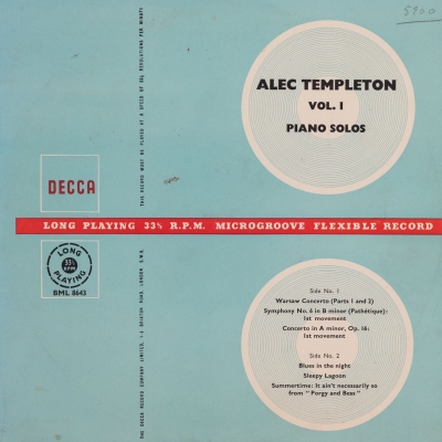 Alec Templeton 1: Piano Solos