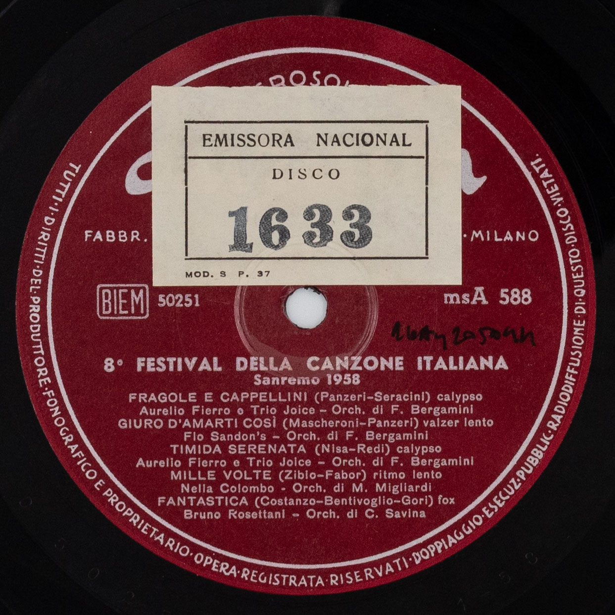 8º Festival della Canzone Italiana: Sanremo 1958