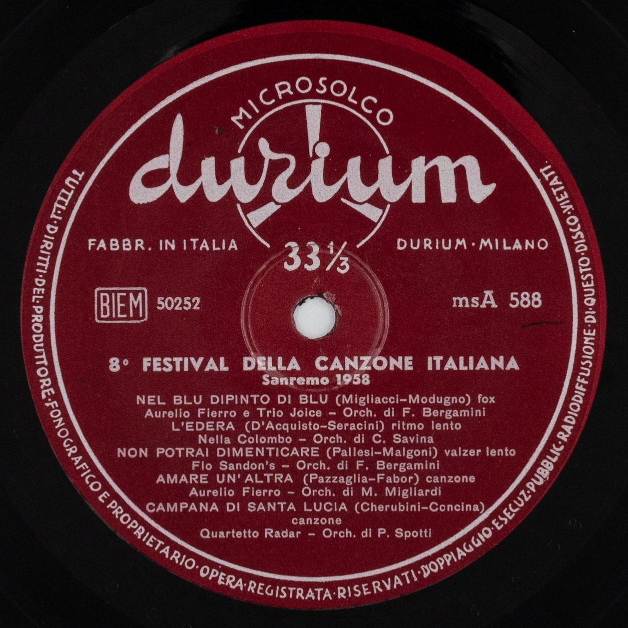 8º Festival della Canzone Italiana: Sanremo 1958
